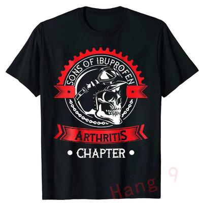 Söhne mit Arthritis Ibuprofen Kapitel Lustige Biker Schädel T Shirt Schwarz Vintage Herren Grafik T Shirts