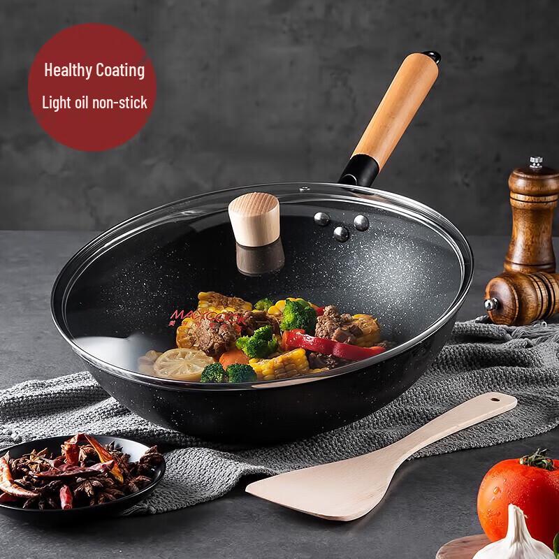 MeiChu Log Series 32cm Fine Iron Non-stick Wok