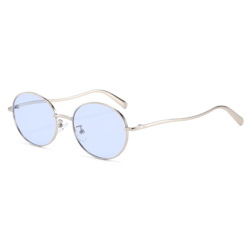 Round-frame sunglasses, stylish for both men and women, metal sunglasses
