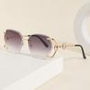 Man Women Rimless Sunglasses Luxury Metal Chain Hollow Frame Gradient Glasses Female Fashion Outdoor Shades Eyewear