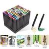 120 Colors Alcohol Markers Set Dual Tip Chisel & Fine Brush Pens Art Supplies for Artists Adults Coloring Book Drawing Sketching