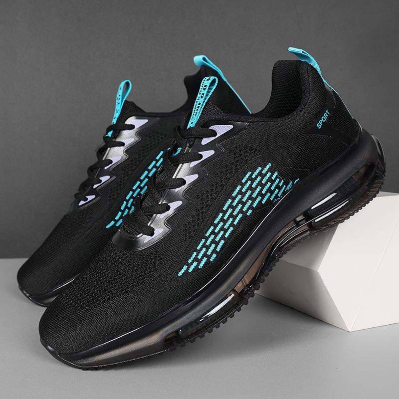 Scarpe da corsa alla moda da uomo, scarpe da ginnastica sportive ammortizzate, scarpe sportive con stampa a fiamma Flying Weave