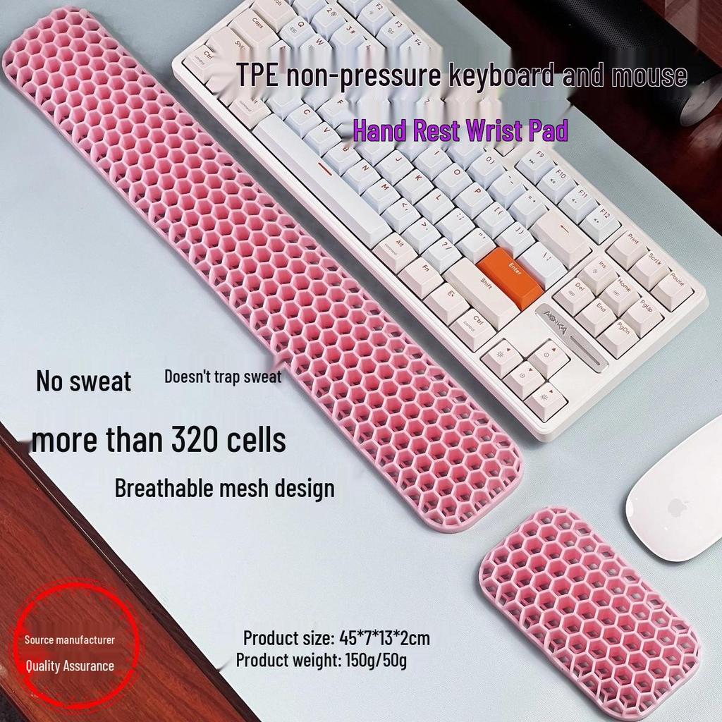 New Type Computer Keyboard & Mouse Pad with Soft, Non-Slip, Breathable Wrist Support