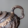 200ml Vintage Coarse Pottery Teapot with Gilded Tree Stump Design for Home Use Kung Fu Tea Set