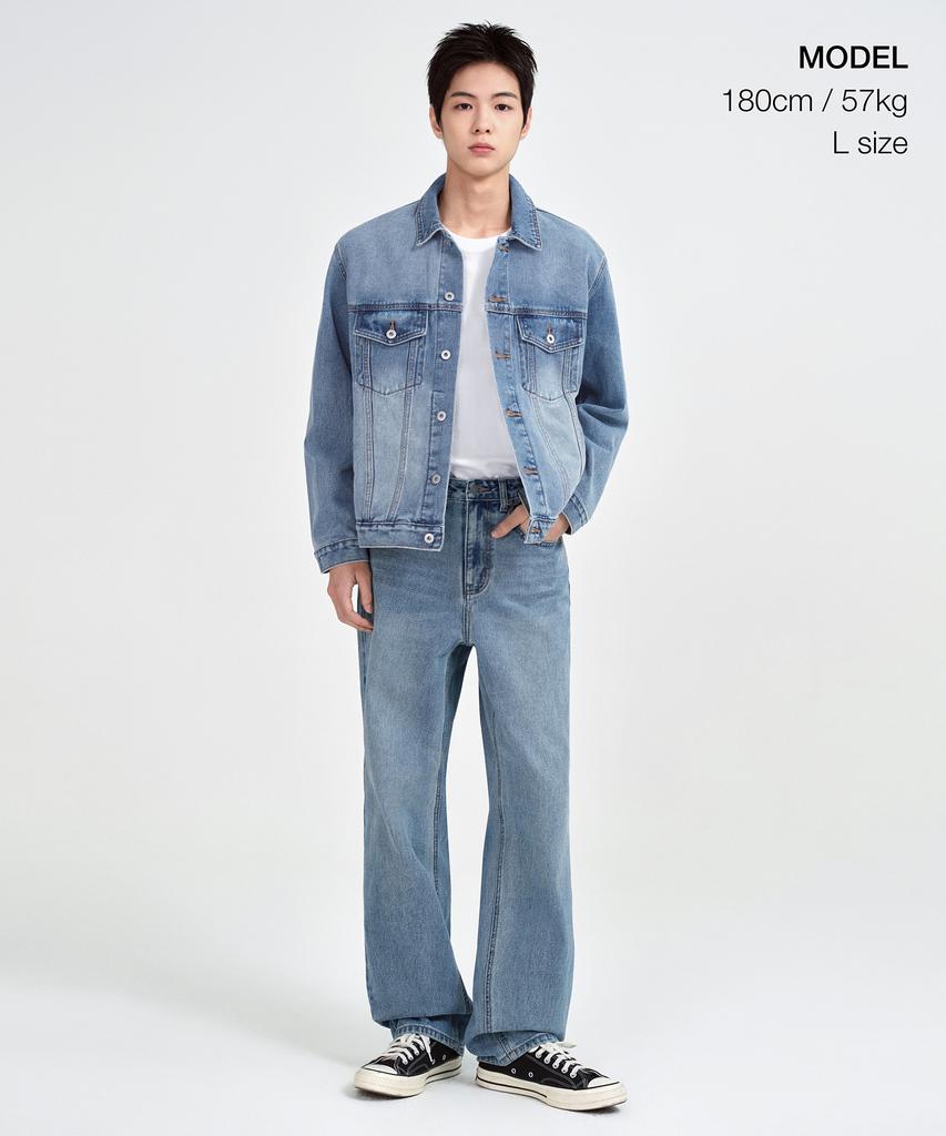 Musinsa Standard Relaxed Denim Trucker Jacket [Light Indigo]