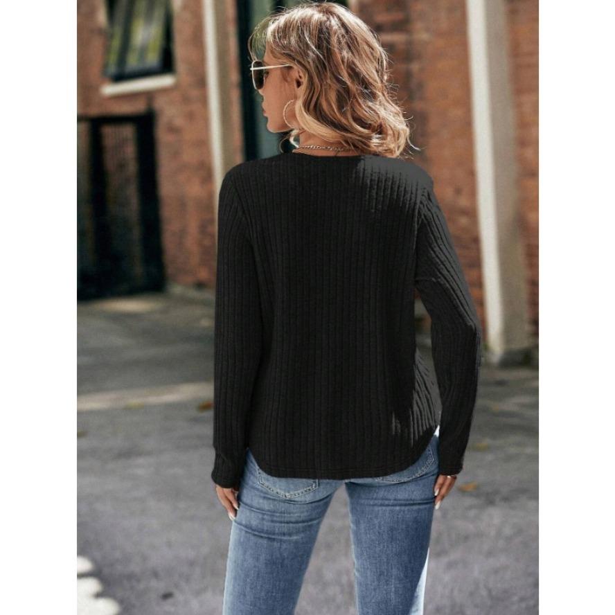 YYFS Women's Fashion Casual Spring Autumn Solid Color Print Long Sleeve O-Neck Blouses & Shirts