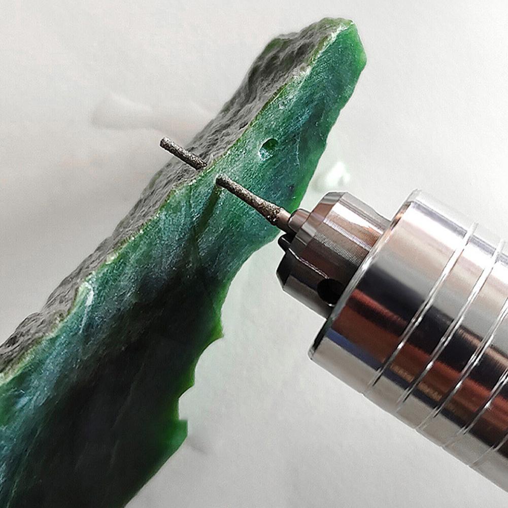 5 PCS 0.8-2.5mm Diamond Coated Drill Bits 2.35mm Shank For Glass Jade Amber Glass Diamond Punching Needle
