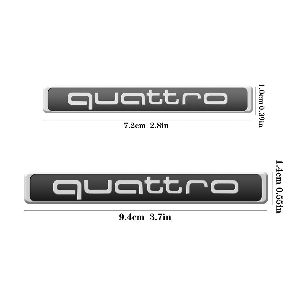 1pc 3D ABS QUATTRO Badge Car Body Trunk Sticker Emblem Decoration Decal For qaz22 A1 A2 A3 A4 A5 A6 A7 A8 B8 8P B9 B7 C6 Q3 Q5 Q7