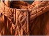 Chaqueta de Algodón con Capucha Acolchada de Diamantes para Mujer - Petite, Holgada, Informal, Ligera, Tendencia Invierno 2025