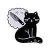 Cartoon Black Cat Enamel Pins I Do What I Want Rebellious Cat Cute Animal Brooches Lapel Badge Fashion Jewelry Gifts for Friends