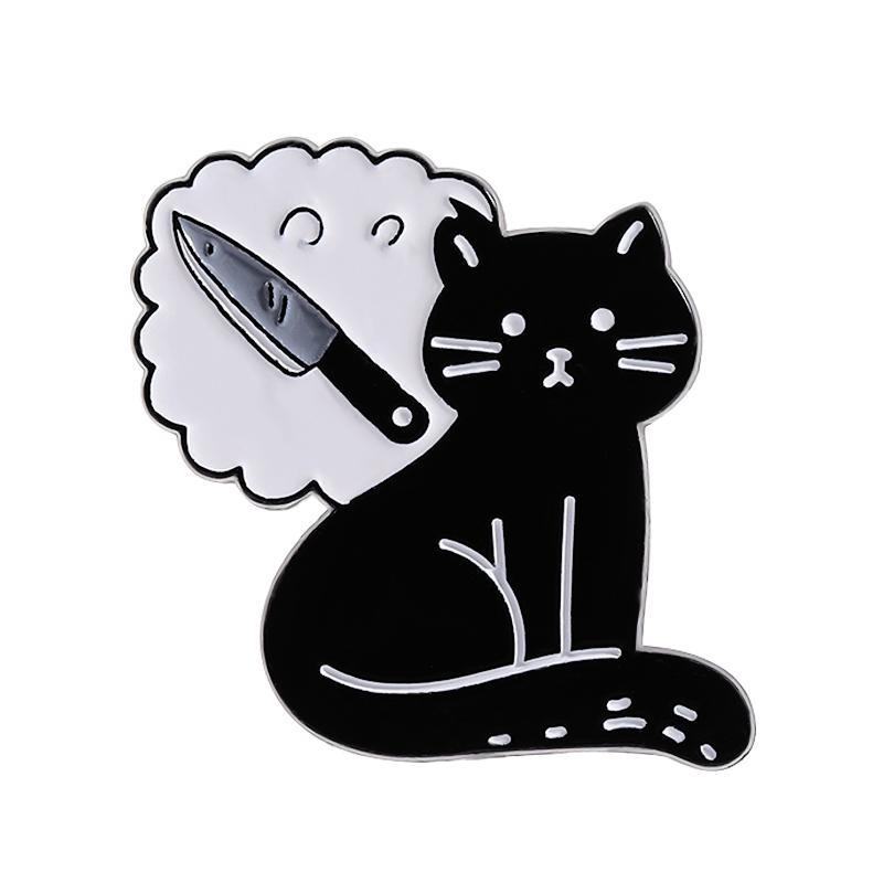 Cartoon Black Cat Enamel Pins I Do What I Want Rebellious Cat Cute Animal Brooches Lapel Badge Fashion Jewelry Gifts for Friends