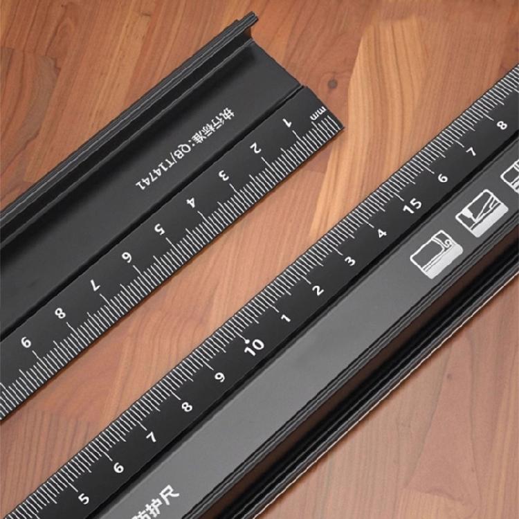 Heavy Duty Aluminum Rule with Enhances Hand Safes Multiple Use Aluminum Rule with Protective Edges Multifunctional Tool