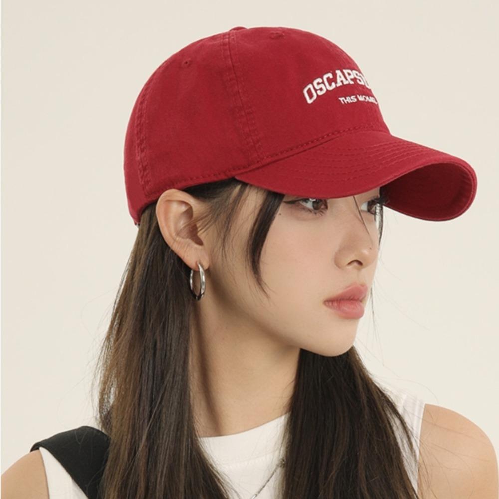 Adjustable Sunscreen Baseball Cap Korean Style Cotton Peaked Hat Letter Embroidered Cap Outdoors