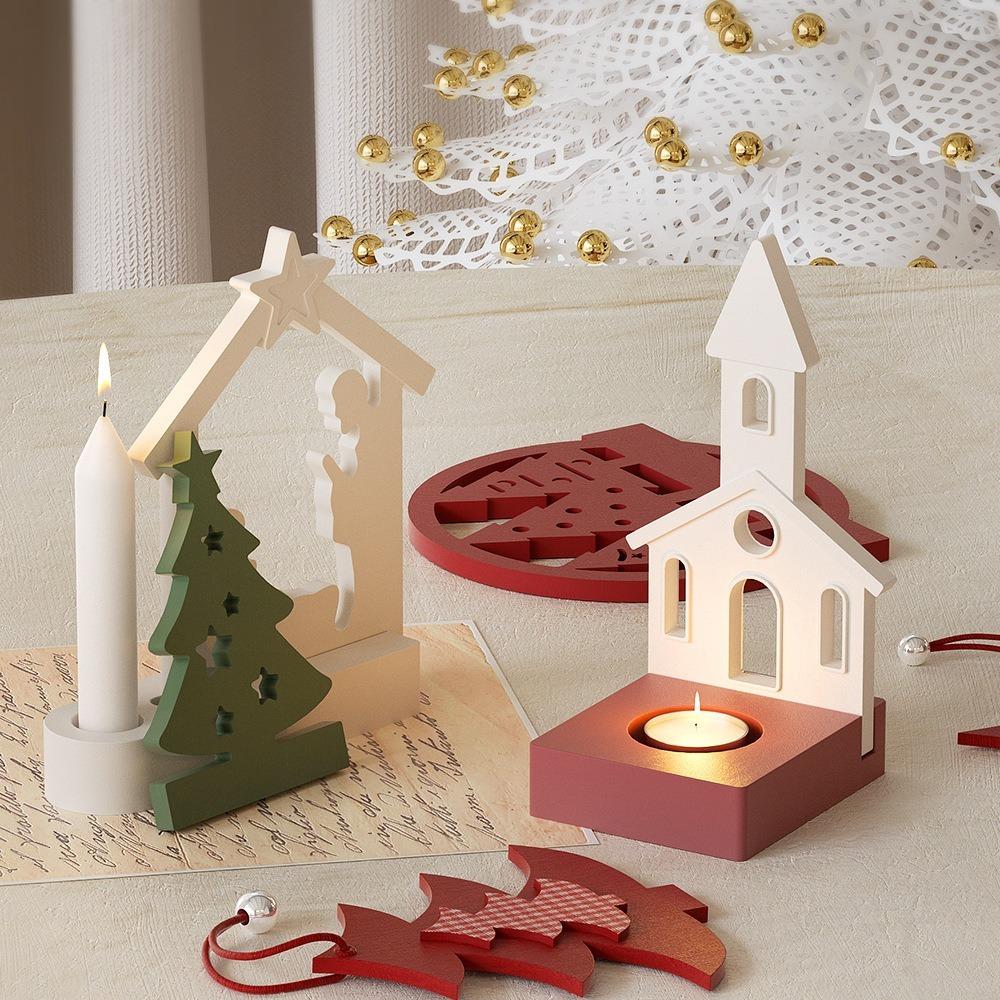 Christmas Ornaments Molds Silicone DIY Candle Holders Portable Jewelry Stand Casting Molds