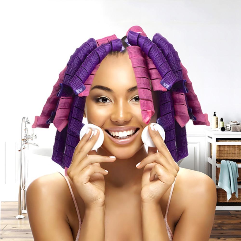 12Pcs Heatless Hair Curlers Spiral Hairs Curlers 30CM  Magic No Heat Hairs Curls for Long Styling Hooks DIY Hair Rollers Set