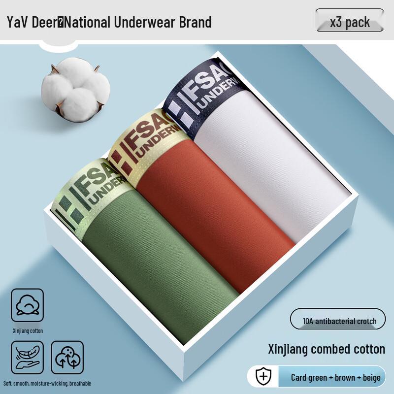 Ya Lu Men s Plus Size Antibacterial Cotton Boxer Briefs XL