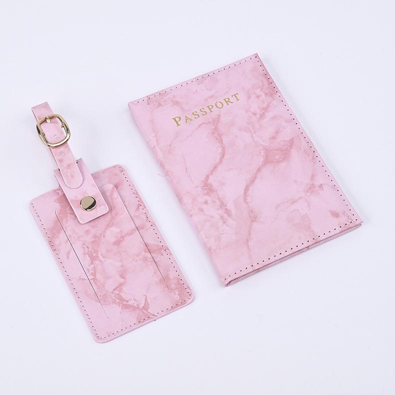 

PU Marble Pattern Passport Holder & Boarding Pass Set
