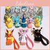 Chaveiro Fofo Pikachu Eevee Adorável Presente de Casal Acessório de Chave de Silicone Enfeite de Bolsa