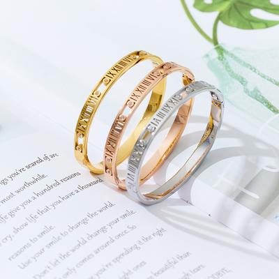 Schmuck Kreatives Hohles Armband Sechs Diamanten Römisches Klack-Armband