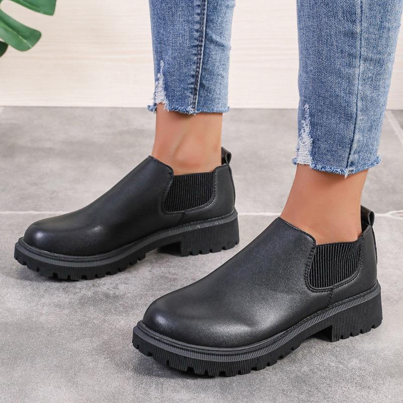 Women's Chelsea Boots 2024 New Autumn Winter Fashion Ladies Ankle Boots Casual Simple Black Platform Short Boot Zapatos De Mujer