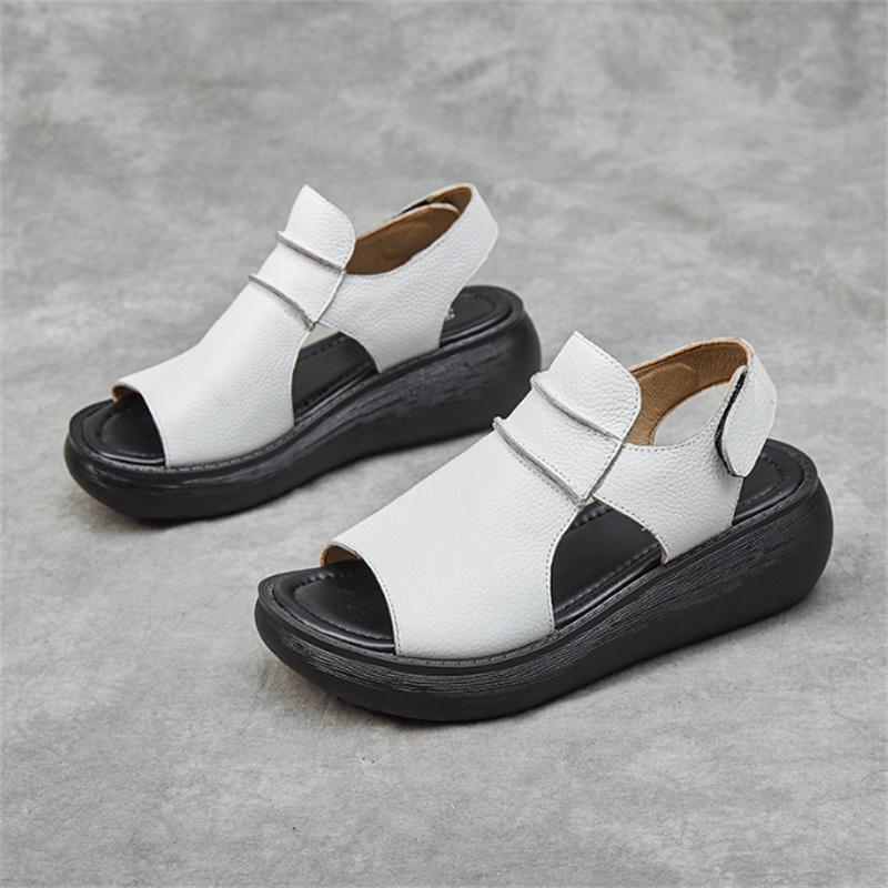 

Genuine Leather Women s Sandals Cowhide Wedge Heels Casual Women s Sandals Fashiona Comfortable Summer Mothers Roman Shoes 38