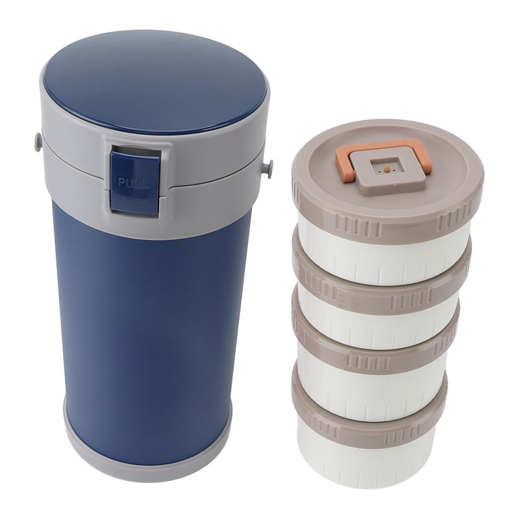 Insulated Jar 2.9L 304 Stainless Steel Microwave Safe Leakproof Stackable Lunch Box with Strap Handle Insulated Vacuum Food Jar for School