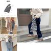 Stylish And Versatile Knitted Checkered Tote Bag With Large Capacity For Daily Use