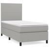 3141585 vidaXL Lit à sommier tapissier avec matelas Gris clair 90x200 cm Tissu