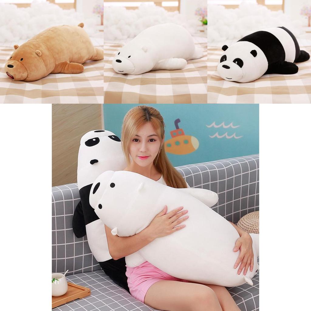 We Bare Bears Pillow Cartoon Bear Grizzly Bear Panda Soft Stuffed Plush Toy Doll Adorable And Cuddly