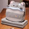 Cute Cat Three-In-One Throw Pillow Blanket Office Lunch Break Pillow Hand Warmer Air Conditioner Blanket Foldable Small Blanket