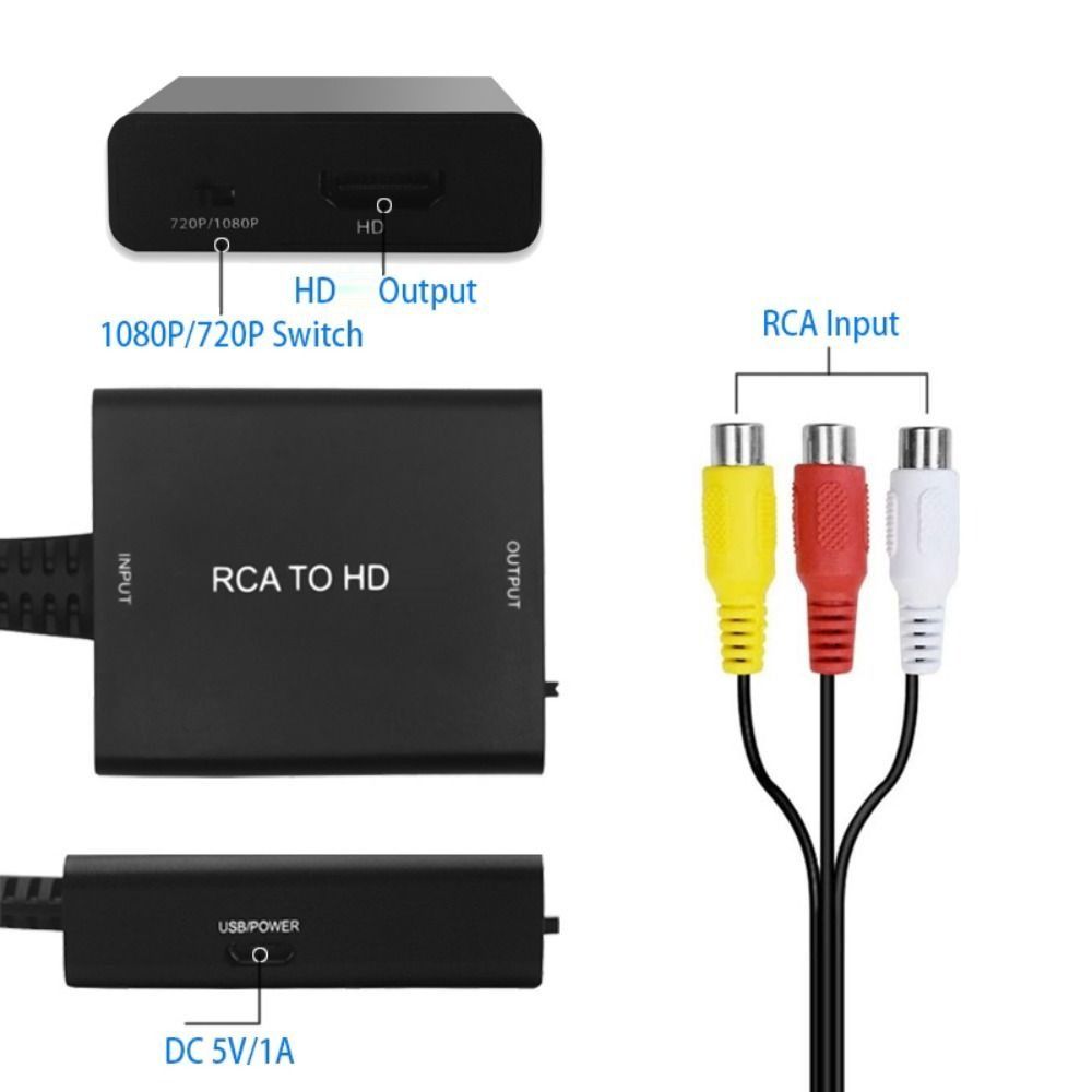 TV Game Support PAL NTSC 1080P 3 RCA RCA To HD Converter AV To HD Cable CVBS Composite