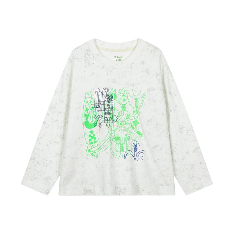 M.Latin Boys  Hand-Painted Long-Sleeve T-shirt L
