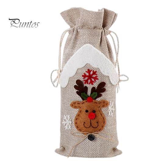 Red Wine Bag Decorative Reindeer Snowflake Christmas Style Fine Workmanship Table Decorations Ornamental Christmas Champagne Holder Cover