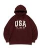 Amerikanischer Logo Hoodie (Wein)