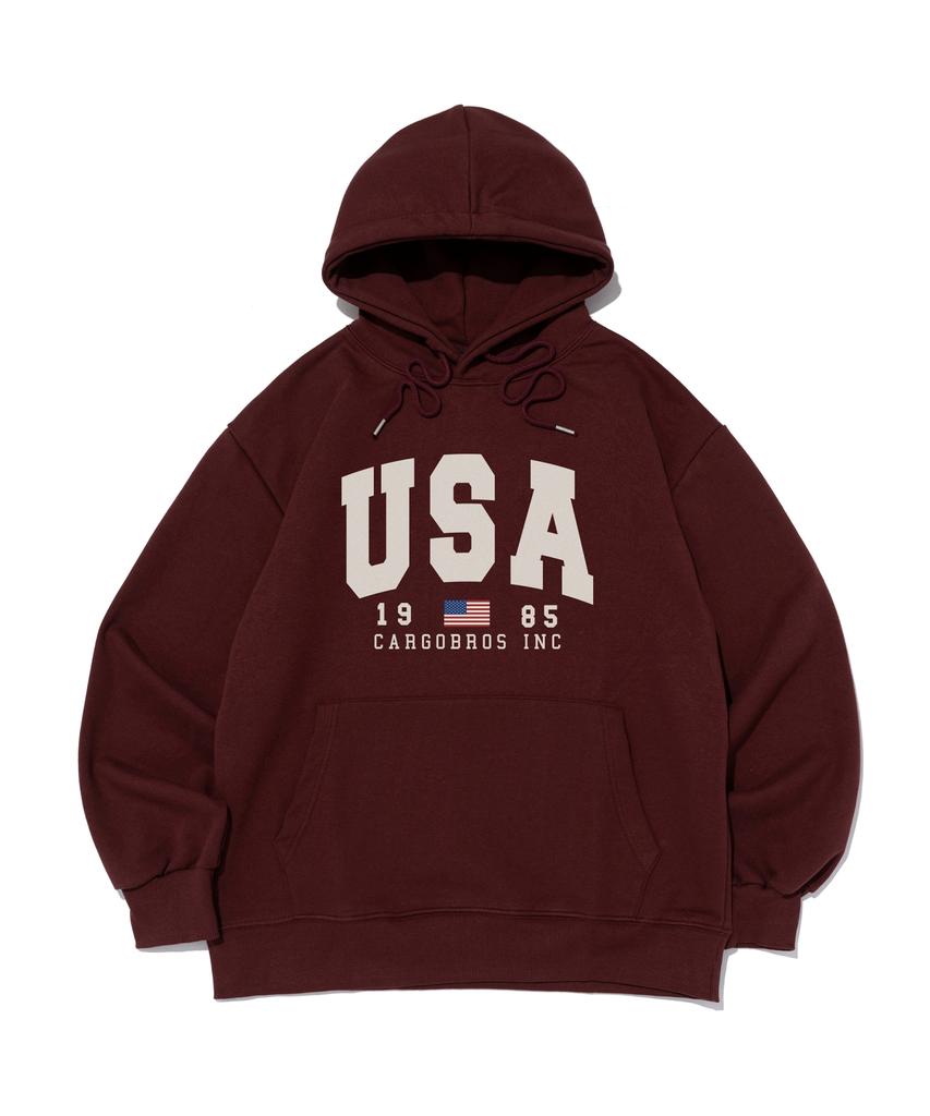 Amerikanischer Logo Hoodie (Wein)