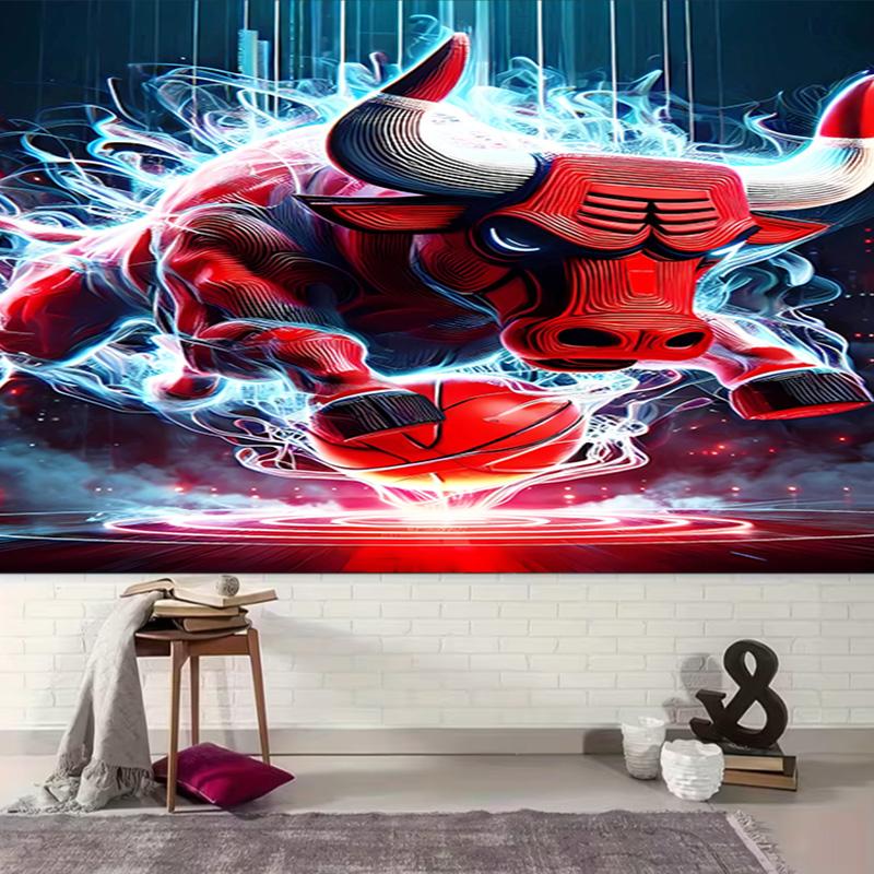 1pc Chicago Bulls logo Tapestry, Living Room, Bedroom, Office, Party Decor, Ideal Festive Gift