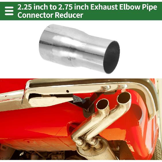Motoforti 2.25" OD to 2.75" OD Mandrel Exhaust Pipe Adapter Concentric Reducer Car Exhaust Pipe Tubing Piping Adapter 5inch/127mm Length T304