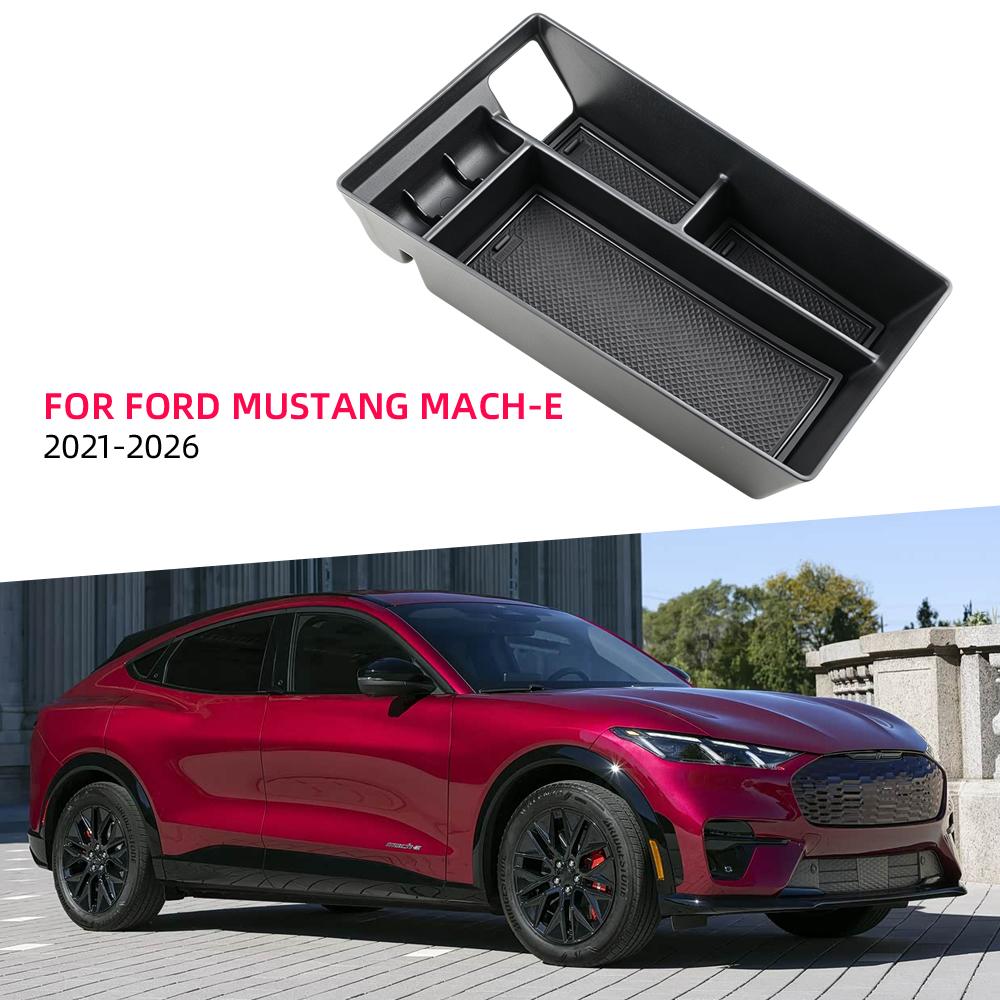Car Armrest Box Storage Tray for Ford Mustang Mach-E 2021-2025 2026 Center Console Container Organizer Plate Holder Accessories