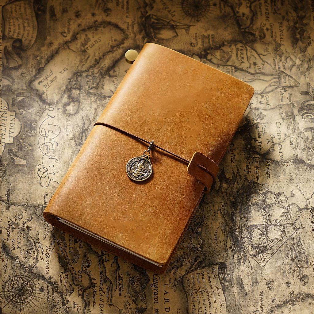 Genuine Leather Vintage Travel Journal - Creative Cowhide Diary Notebook