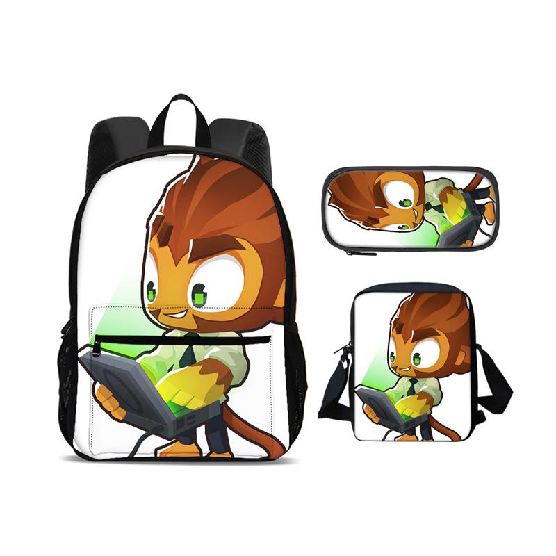 Bloons TD 6 Backpack Pen Bag Shoulder Bag 3Pcs Set New Trendy Game Printed Kindergarten Boys and Girls