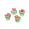 10/20Set Tulips Flower Lampwork Beads Multicolor Glass Flora Beads Multicolor Loose Beads for DIY Bracelets Jewelry Making