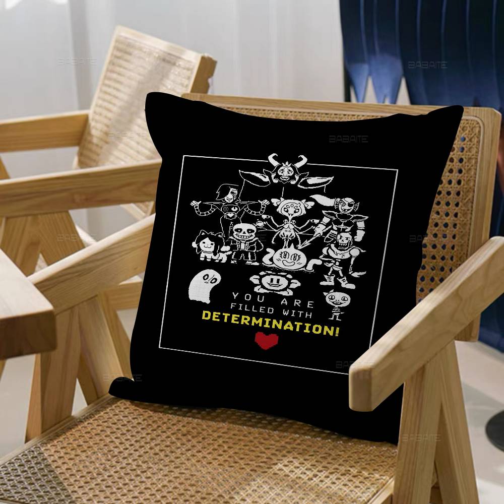 Anime Undertale Game Pillow Covers Cartoon Sofa Decorative Home Double-sided Printing Short Plush Cute Cushion Cover
