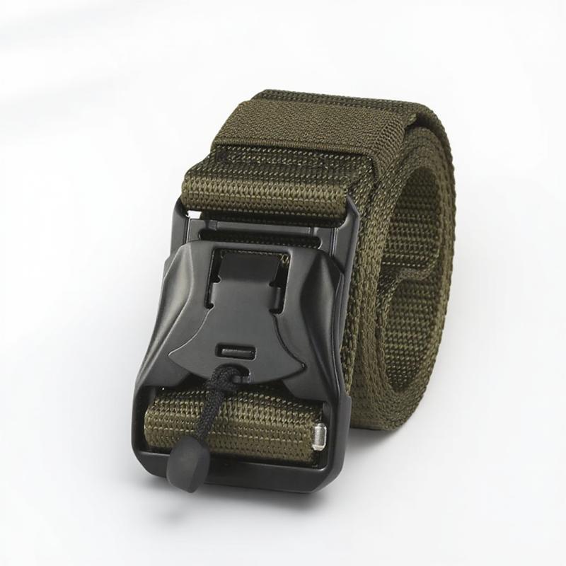 Outdoor Tactical Belt for Men Adjustable Military Work Belt Durable Nylon Canvas Belt Heavy Duty Waist Belt for Hiking Camping