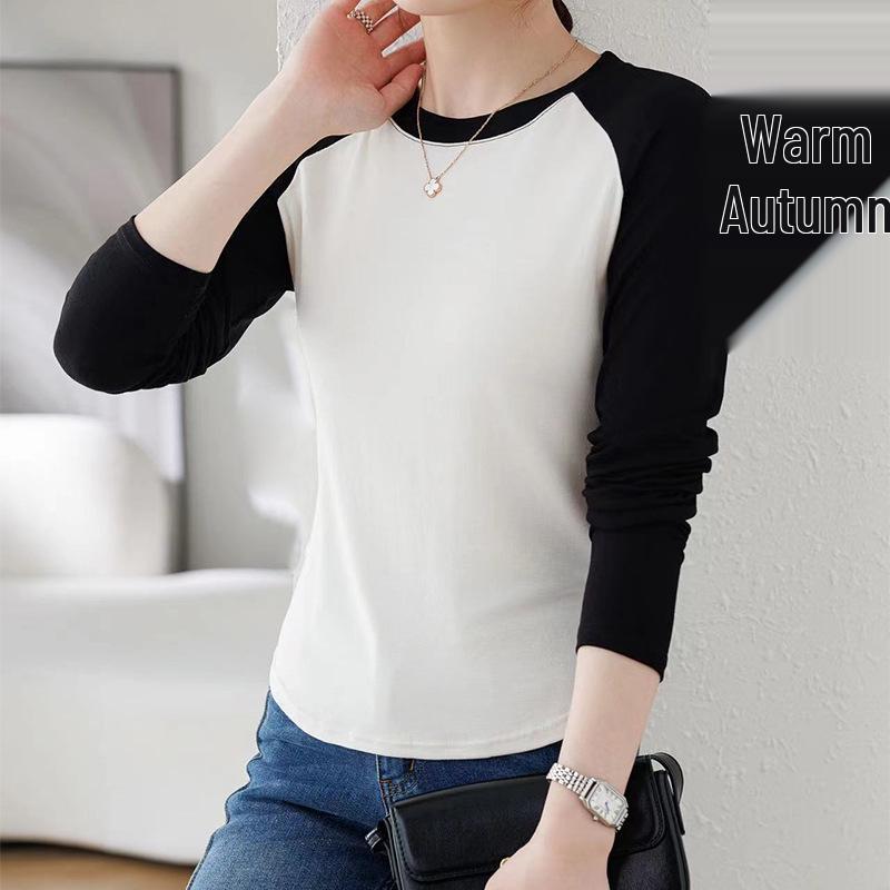 

Блузка с рукавом реглан, с эффектом похудения, с цветным блоком тай-дай для женщин - Модный свитшот на осень/зиму L [80-110 lbs]