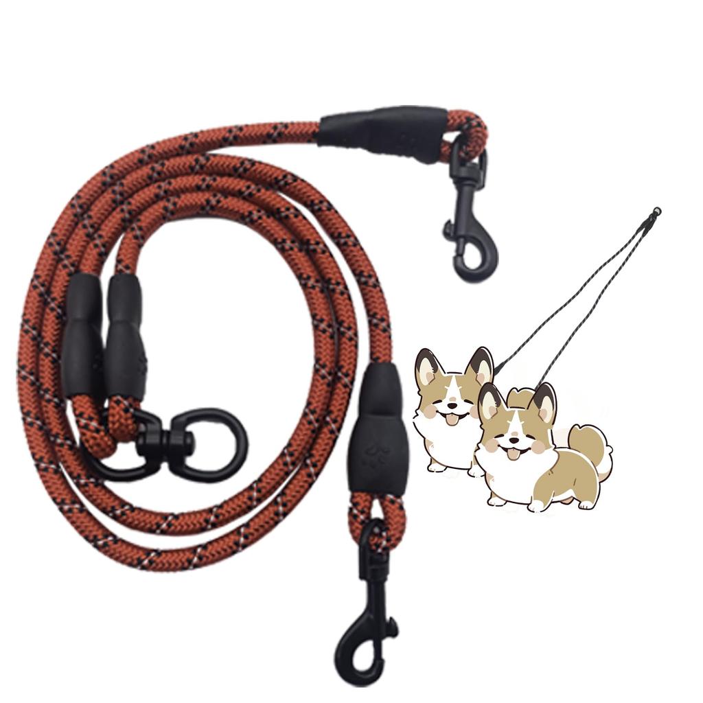 Startside Double Walking Double Lead for Harness Large Medium Small Nylon Lead, Lead, Harness, Walking, Collar, Dog, Dog, Dog, (Red)