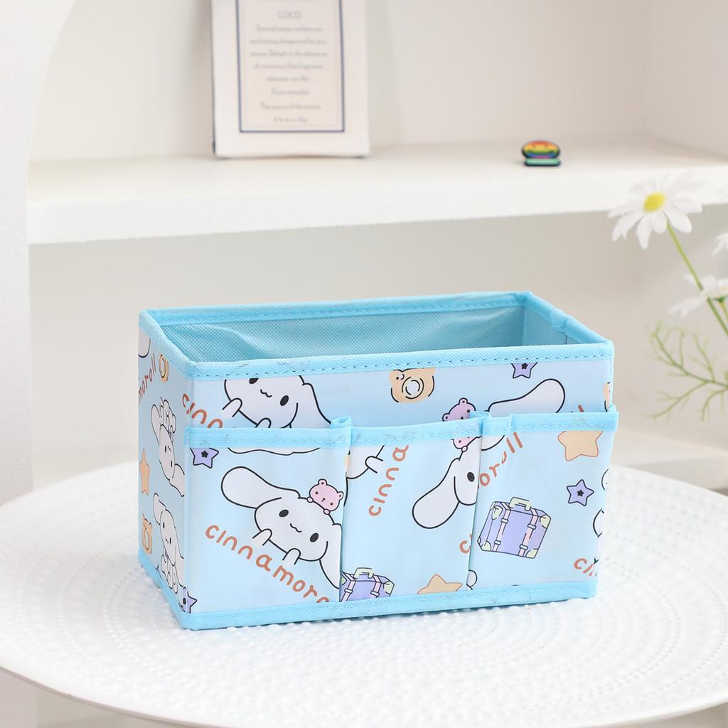 Hello Kitty Kuromi Pochacco Pattern Multi Pocket Foldable Desktop Storage Box For Bedroom And Office Organization