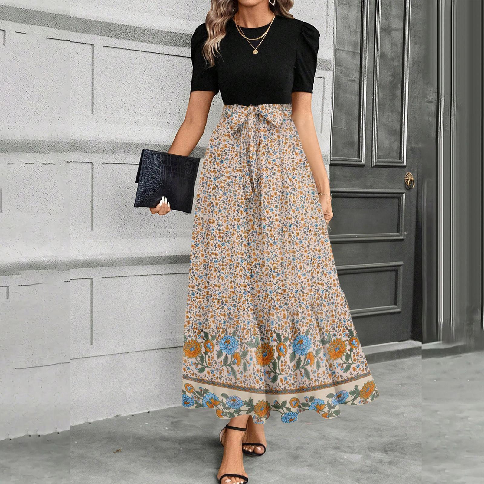 

Женское платье с коротким рукавом, повседневное, свободное, А-силуэта, миди, футболка-платье с карманами, круглый вырез, для отдыха, в стиле бохо, пляжный сарафан L бежевый