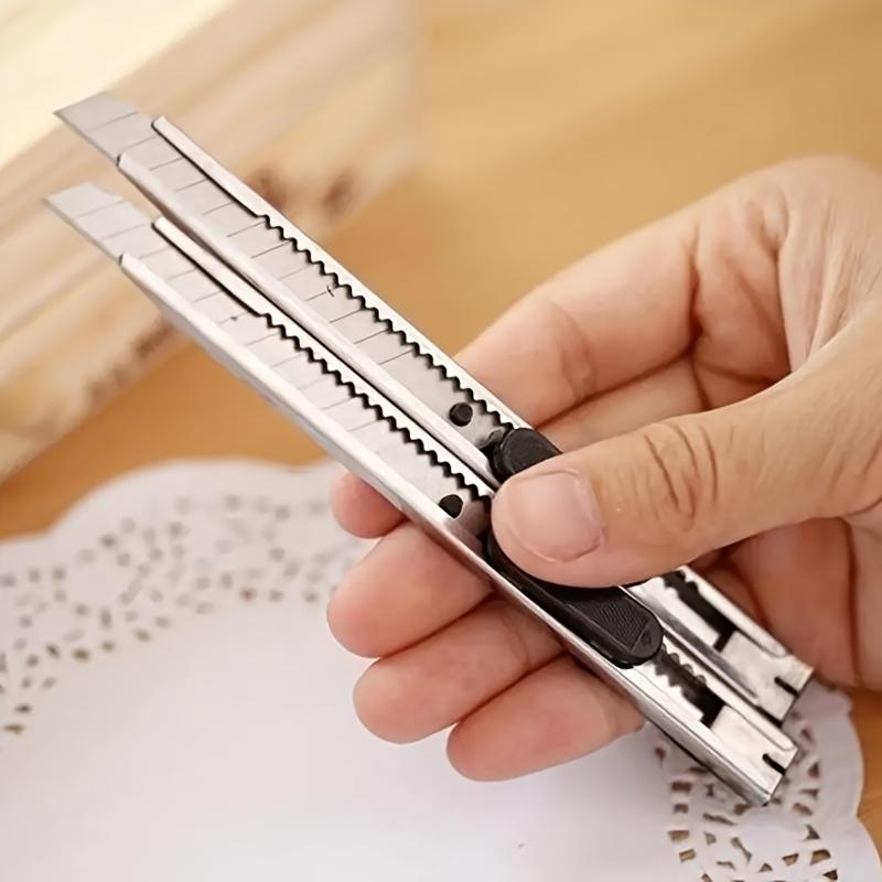 Coltello da Taglio Bloccabile in Acciaio Inossidabile Piccolo Portatile Forniture per Ufficio Metallo Taglierino