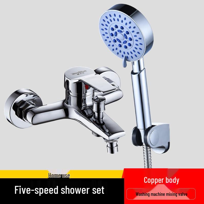 All-Copper Dual-Function Bathroom Faucet & Mixer Valve for Water Heater and Shower