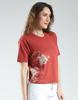 MONTE CARLO Women's Regular Fit Printed Half Sleeve Round Neck Top